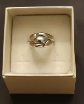 Anillo Plata Rodiada Trenzado