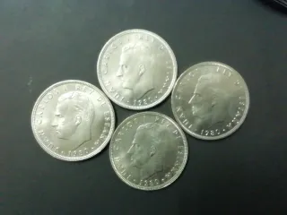 4 Monedas 100 Pesetas Rey Juan Carlos I 1980