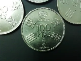 4 Monedas 100 Pesetas Rey Juan Carlos I 1980