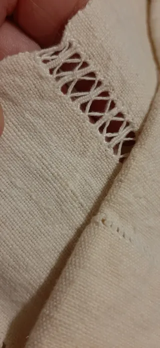 Asciugamano vintage monogramma PM uncinetto