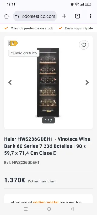 Vinoteca Haier wine bank 60 series 7