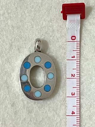 Colgante Plata 925 "O" Con Detalles En Azul