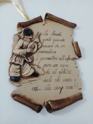 Pannello Decorativo Pulcinella con Scritta
