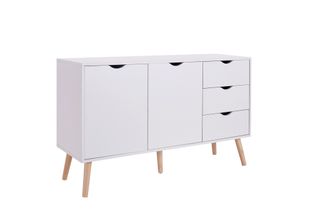 Aparador blanco y madera