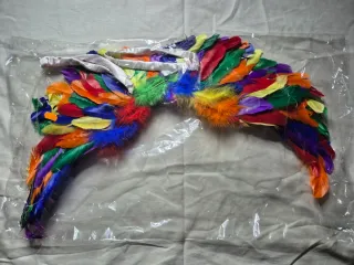 Ali di piume multicolore per carnevale