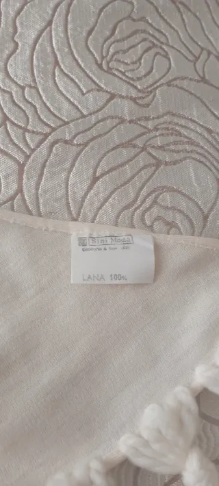 Sciarpa donna lana panna con frange