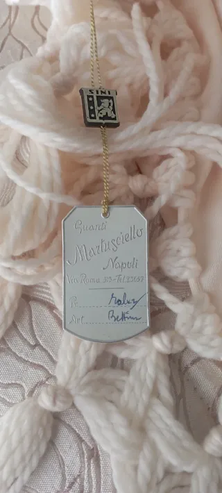 Sciarpa donna lana panna con frange