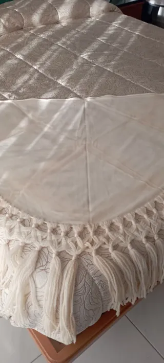 Sciarpa donna lana panna con frange