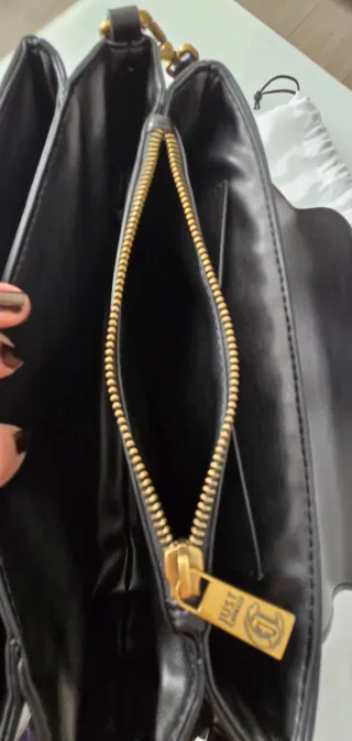 Bolso Just Cavalli Negro Cadena Dorada Serpiente