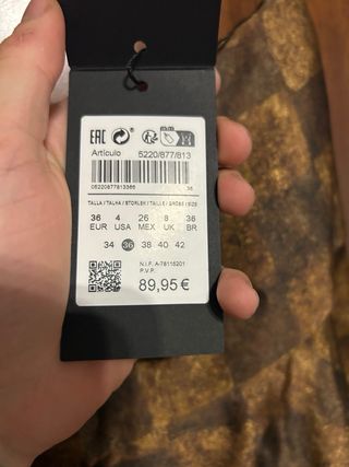 Falda midi estampado damero Massimo Dutti