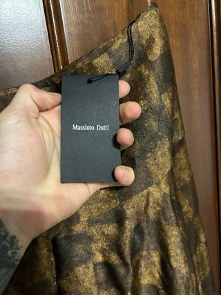 Falda midi estampado damero Massimo Dutti