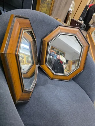 2 Specchi in Legno Ottogonali