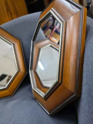 2 Specchi in Legno Ottogonali
