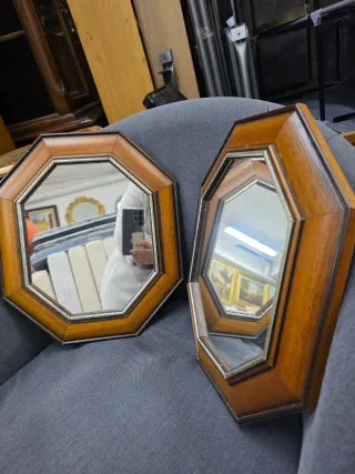 2 Specchi in Legno Ottogonali