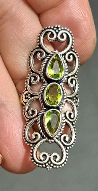 Anello indiano 925 con peridoti