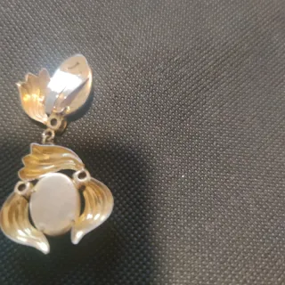 Orecchini pendenti perle e strass oro