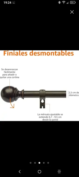 Barra per tende Amazon Basics regolabile