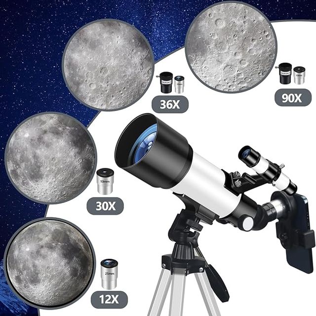 Telescopio Astronómico Adultos, 70/400mm Telescopio Refractor