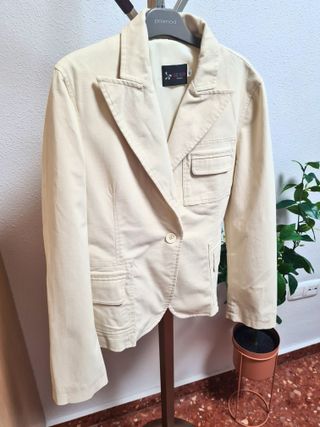 Traje pantalón mujer crema talla 42