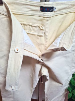 Traje pantalón mujer crema talla 42