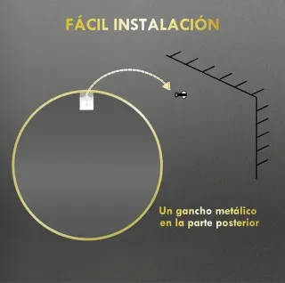 Espejo Redondo Dorado