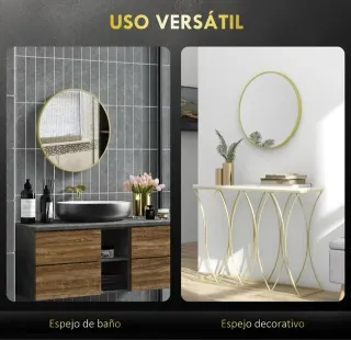 Espejo Redondo Dorado