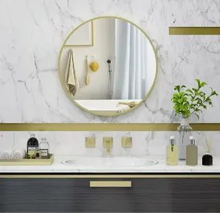 Espejo Redondo Dorado