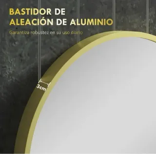 Espejo Redondo Dorado