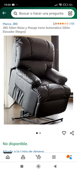 Sillón Relax Levantapersonas Irene Negro