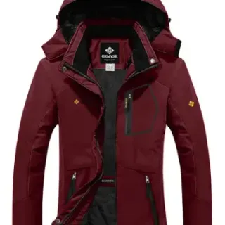 GEMYSE Chaqueta de esquí impermeable para mujer, resistente al viento, chaqueta de invierno