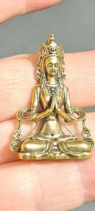 3 Miniature Buddha Bronzo Ottone