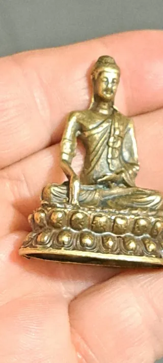 3 Miniature Buddha Bronzo Ottone