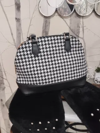 Bolso estampado pata de gallo