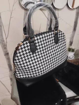 Bolso estampado pata de gallo