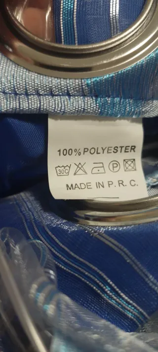 Tende a righe blu e argento