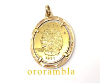 Colgante Moneda Oro 18k