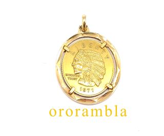 Colgante Moneda Oro 18k