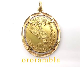 Colgante Moneda Oro 18k