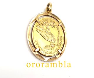 Colgante Moneda Oro 18k