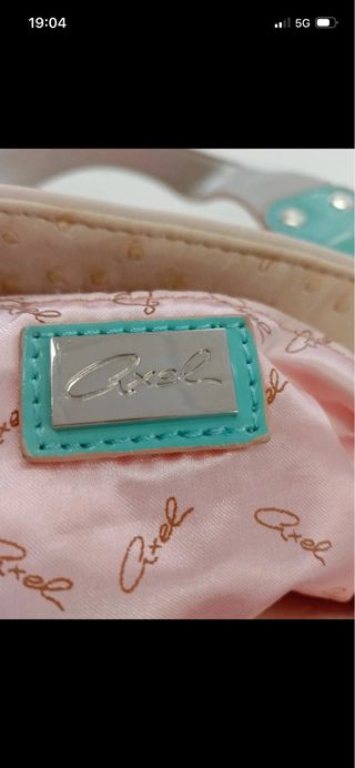 Bolso Piel Sintética Rosa y Turquesa