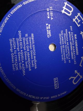 Vinilo Juanito Maravillas - Más Fandangos