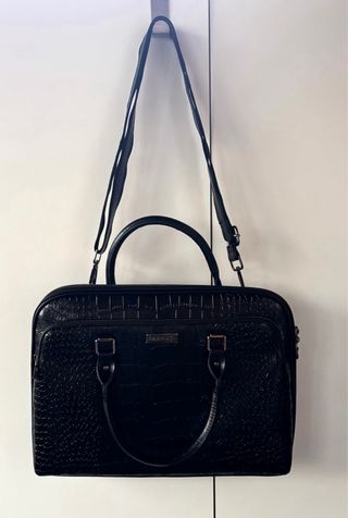 Bolso Negro piel efecto cocodrilo