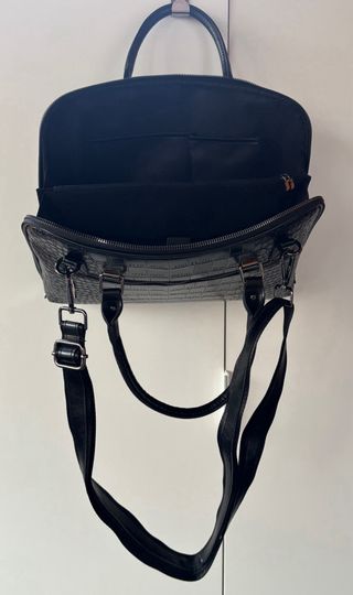Bolso Negro piel efecto cocodrilo