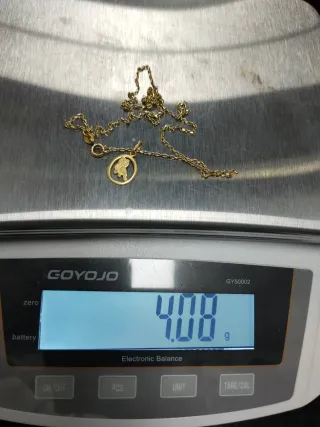 Collar oro 18k con colgante de búho