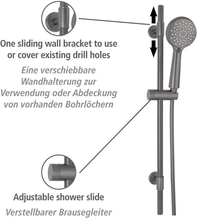 Juego ducha Young - Barra acero inox