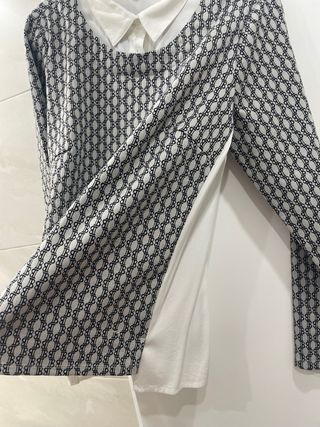 Blusa Talla S Blanca y Negra
