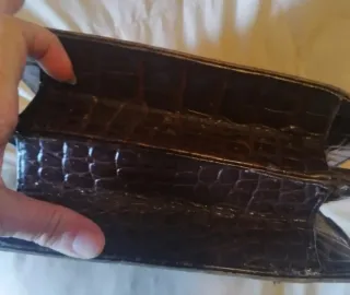 Bolso Piel Cocodrilo Vintage Marrón