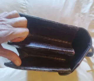 Bolso Piel Cocodrilo Vintage Marrón