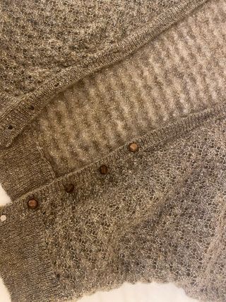 Rebeca lana calada plata hilo brillante