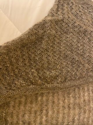 Rebeca lana calada plata hilo brillante